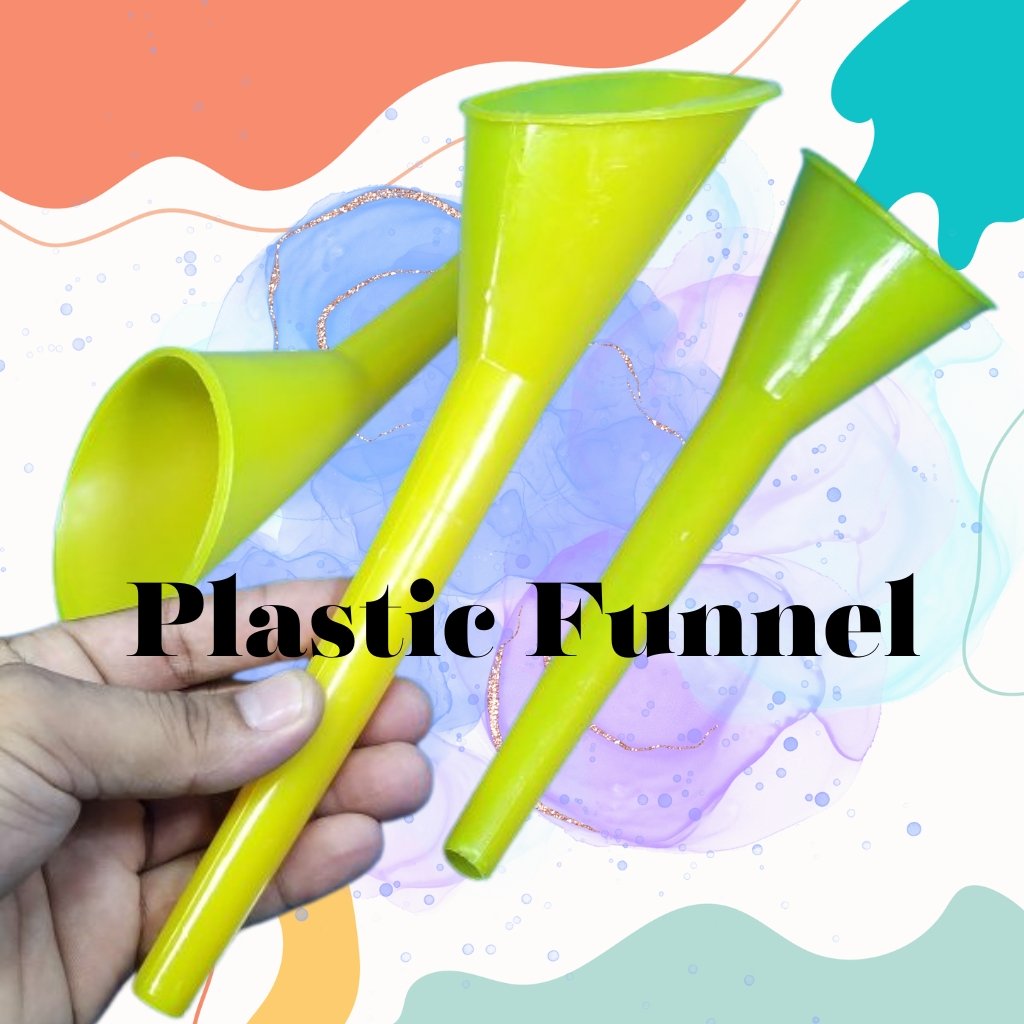 HQ Plastic Funnel for Liquid, Water, Oil, and Fluid Filler - Ideal for Bottles, Discrete Items, Fuel, and Engine Oil Refilling - Durable and Convenient Funnel for Household and Aut