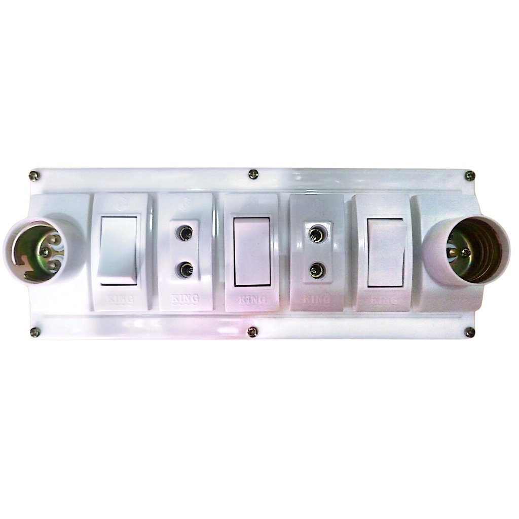 Electric Extension Board Wall Electric Board High Quality PVC Box & Fibar Sheet Piano Switch Sockets (7 Points)