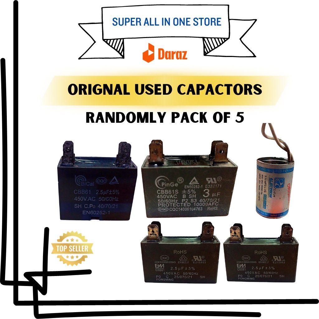 Randomly Used Capacitors Original Pack of five