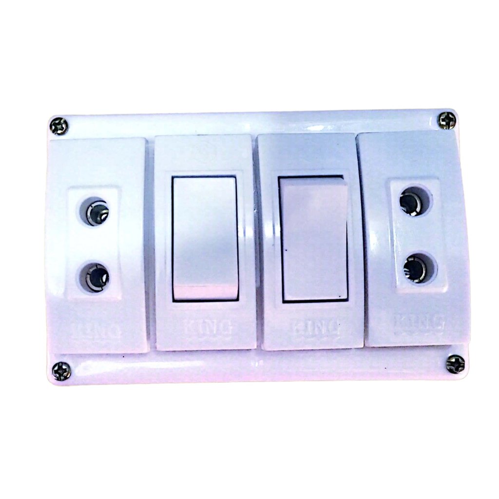 Electric Extension Board Wall Electric Board High Quality PVC Box & Fibar Sheet Piano Switch Sockets (4 Points)