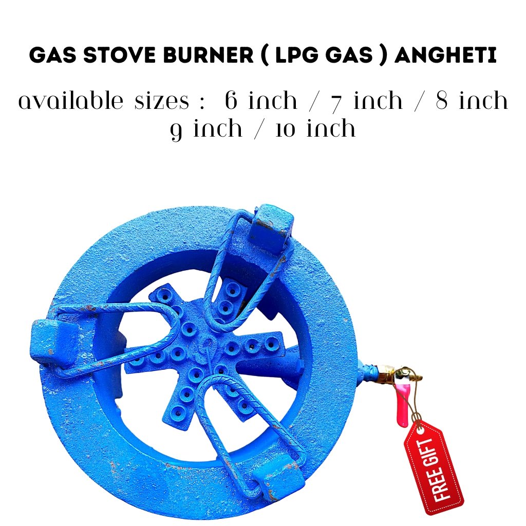Gas Stove Burner Specially Made for LPG Gas (6 to 10 Inches, All Sizes Available) - High-Quality Beedh Material