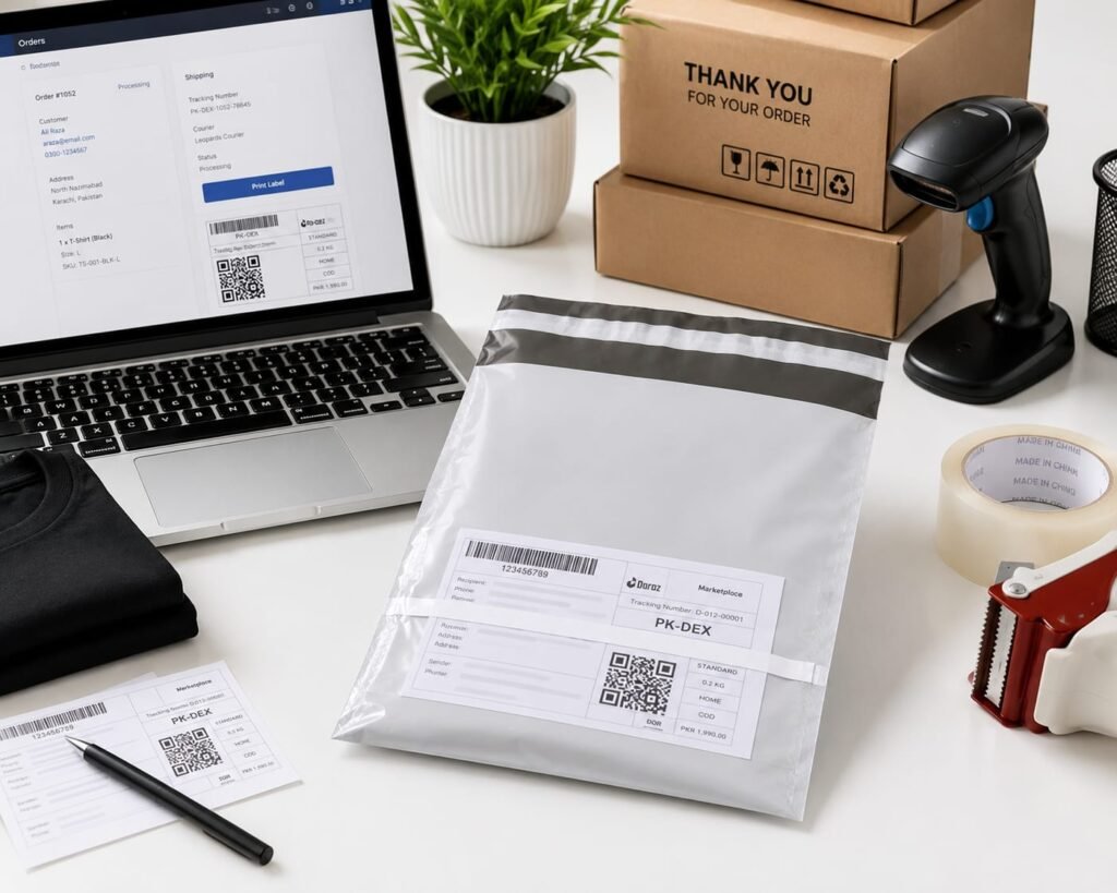 Courier Flyer Bag with Full Width Label Pocket