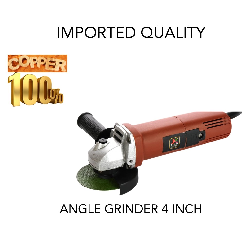 Angle Grinder 4 Inch Best Quality Pure Copper Winding Motor, High-Performance Electric Grinder for Cutting, Polishing, Sanding, Durable Ergonomic Design, Ideal for Home and Profess