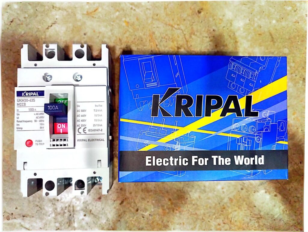 KRIPAL MOULDED CASE CIRCUT BREAKER 3 POLE RATED CURRENT 100A MAGNETIC TRIP CURRENT 1000A UKM30-63S