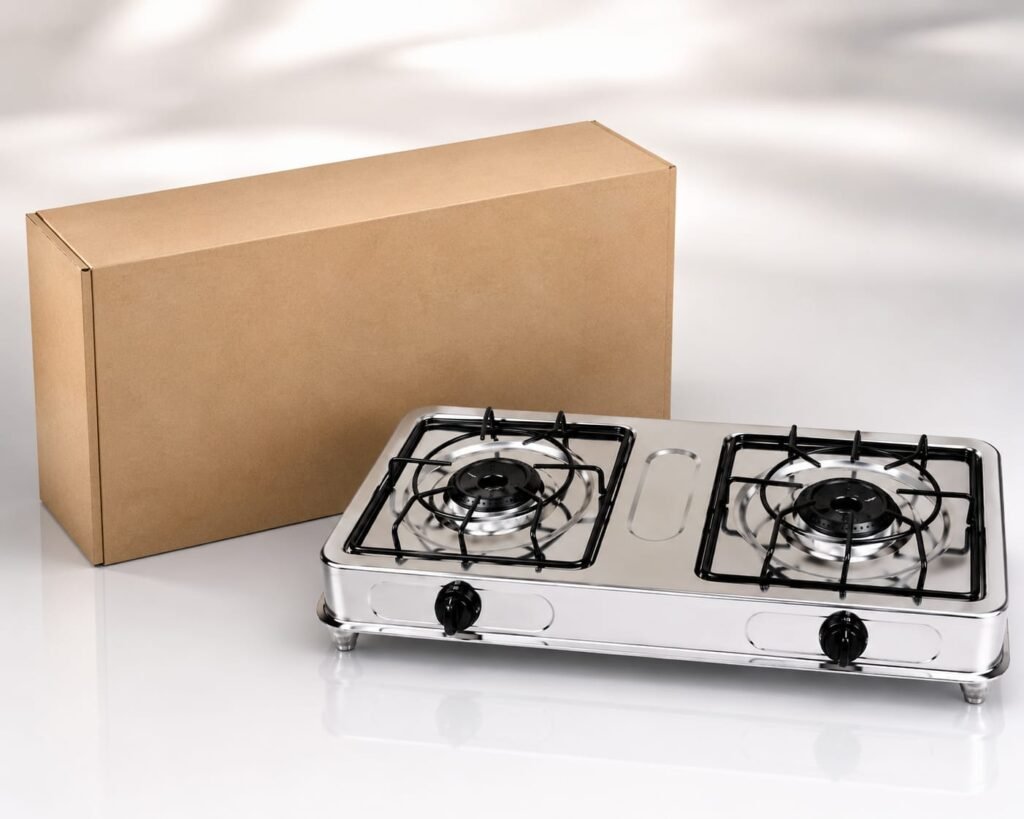 Stainless Steel Double Burner Gas Stove